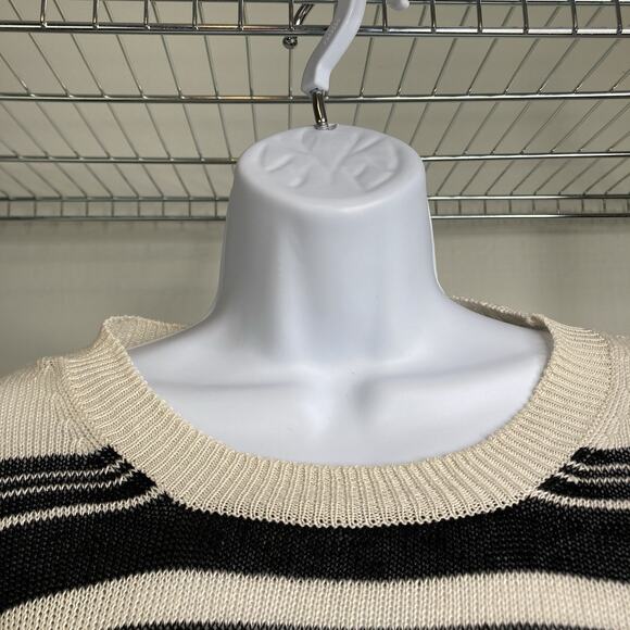 Weekend Max‎ Mara Black White Striped Crew Neck Sweater Est. Size L Old Money - Picture 9 of 14